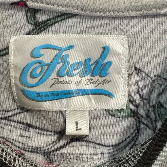 Fresh Prince of Bel-Air Grey Maroon Floral Print Adult Shirt Large White 1990s - Picture 3 of 7